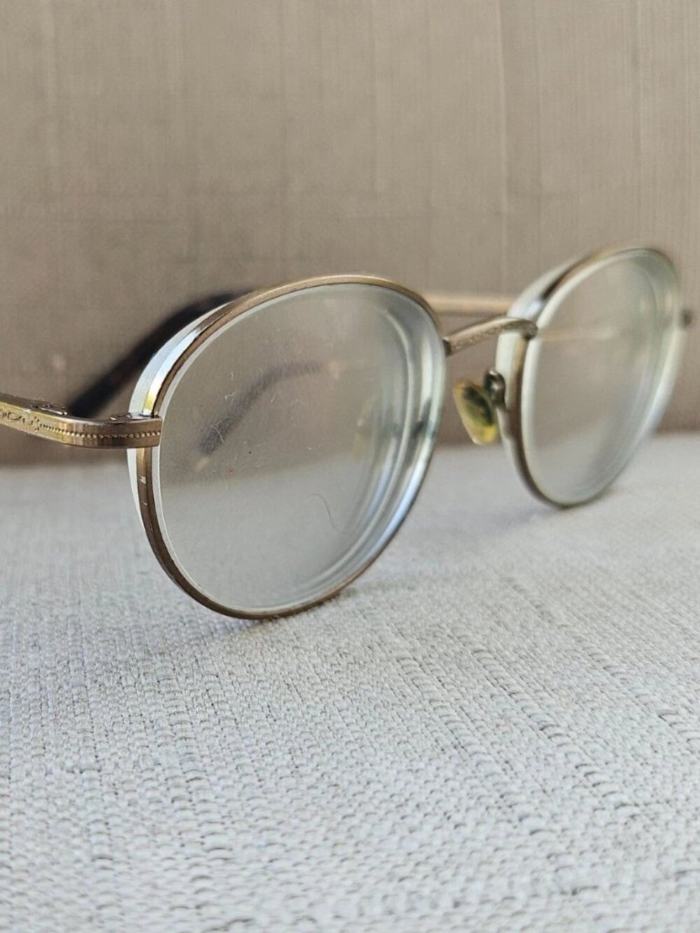 Vintage Ernest Hemingway Eyeglasses Frame Antique GOLD Eyewear 4695 Glasses